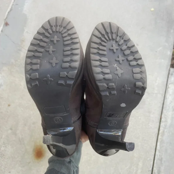 XHILARATION HIGH HEELED PLATFORM HIKING LACE UP BOOTS - Picture 10 of 11